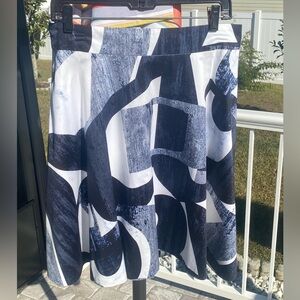 Amanda & Chelsea Lined Geometric Fit and Flare Skirt